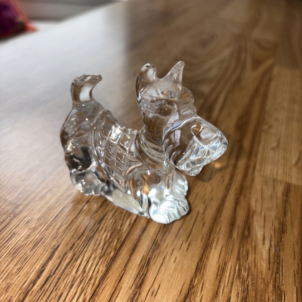 PRINCESS HOUSE ROCKING SCOTTIE DOG Germany Crystal Treasures Clear Paperweight